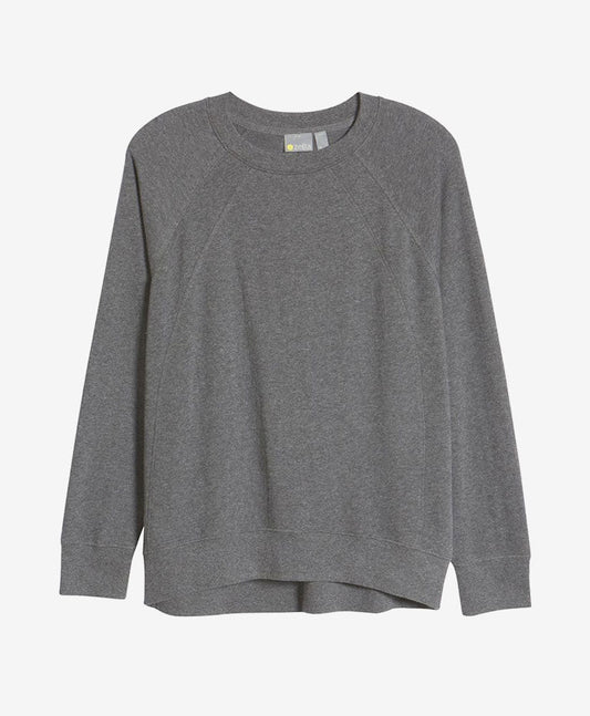 Maglione raglan in cashmere grigio mélange